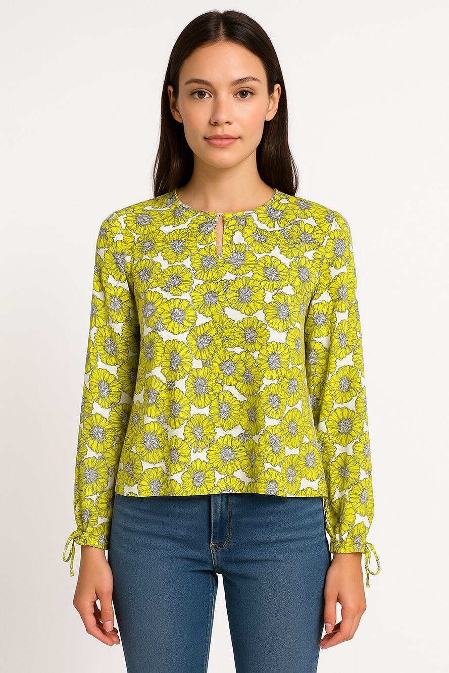 Robert Rodriguez Floral Blouse With Open Arm Styling S